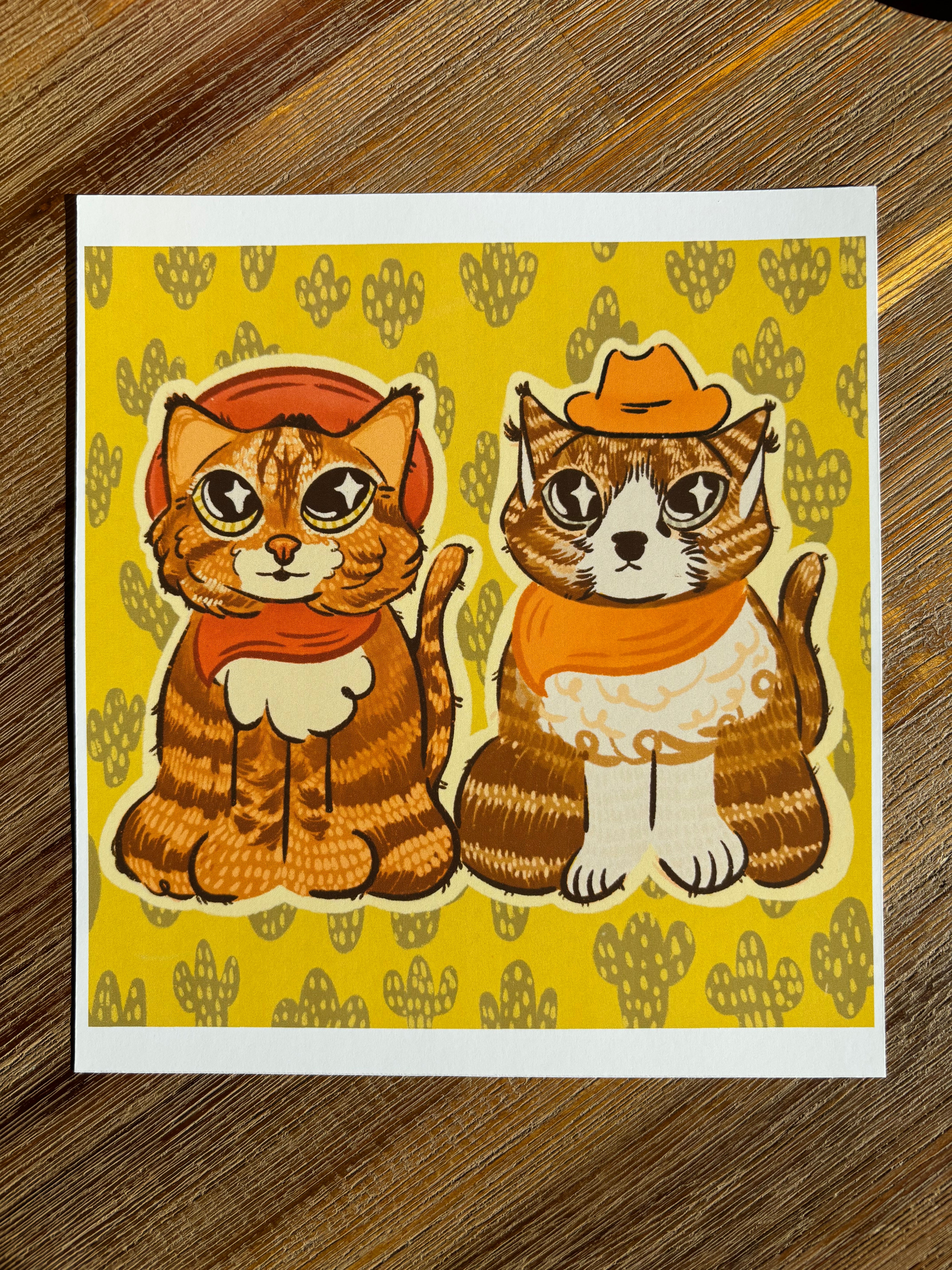 Cowboy Cat Print
